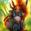 Squirrel Animal Warrior paint by numbers