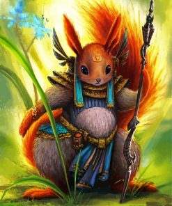 Squirrel Animal Warrior paint by numbers