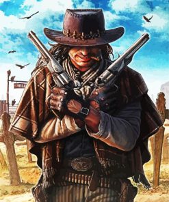 Western Cowboy Gunslinger paint by numbers