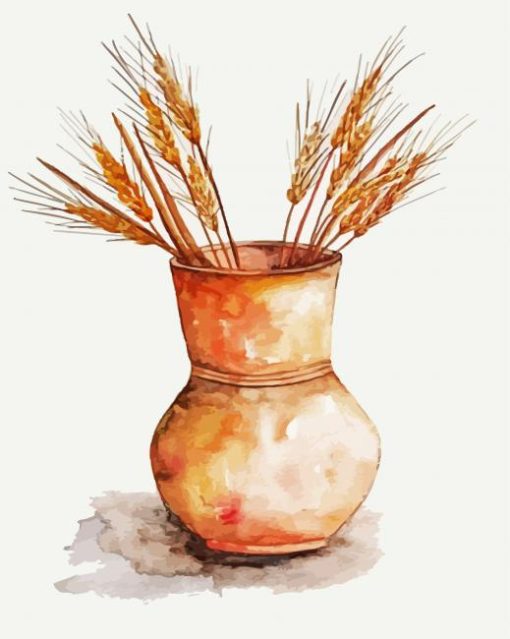 Wheat In A Jar Illustration paint by numbers