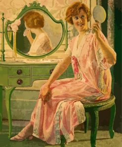 Woman Looking At Mirror paint by numbers