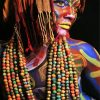 African Woman Wearing Beads Necklaces paint by numbers