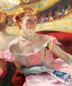 Woman With A Pearl Necklace In A Loge paint by number