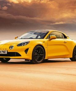 Aesthetic Yellow Alpine Car paint by numbers