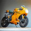 Yellow Ducati Motorcycle paint by numbers
