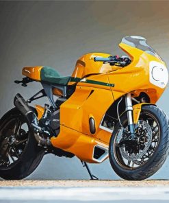 Yellow Ducati Motorcycle paint by numbers