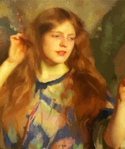 Young Girl With Mirror paint by numbers