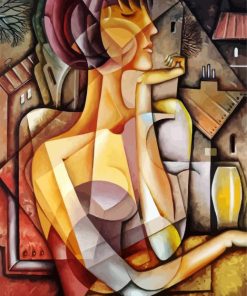 Abstract Woman Cubist paint by numbers