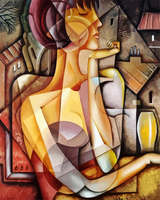 Abstract Woman Cubist paint by numbers