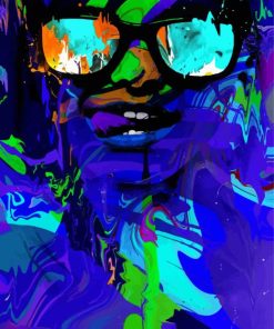 Abstract Lady With Glasses paint by numbers