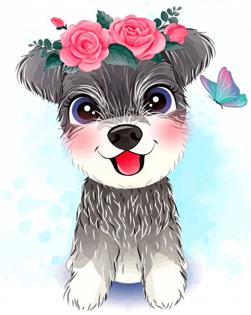 Adorable Baby Dog paint by numbers