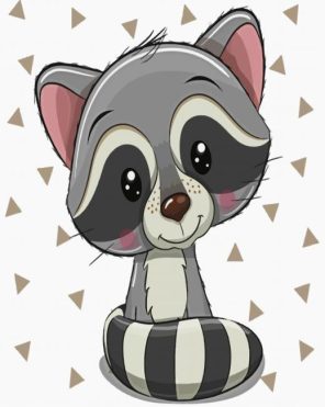 Adorable Grey Raccoon paint by numbers