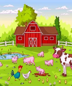 Aesthetic Happy Farm And Animals paint by numbers