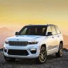 Aesthetic White Jeep Car paint by numbers