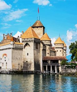 Aesthetic Chillon Castle paint by numbers