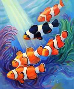 Aesthetic Orange Clown Fish paint by numbers