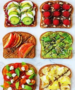 Toast With Fruits paint by numbers