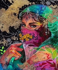 Aesthetic Beautiful Arab Woman paint by number