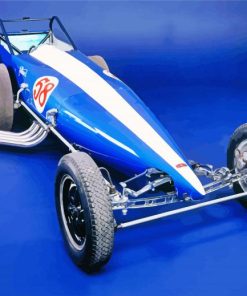 Aesthetic Blue Dragster paint by numbers