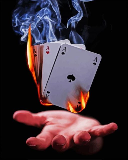 Burning Playing Cards paint by number