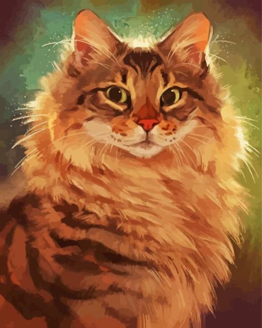 Aesthetic Fluffy Cat paint by numbers