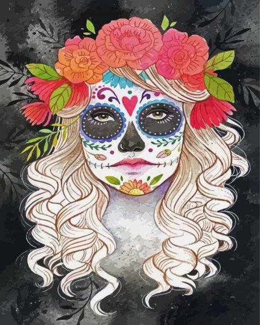 Aesthetic Catrina paint by numbers