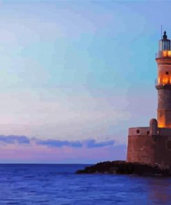 Aesthetic Crete Lighthouse paint by numbers