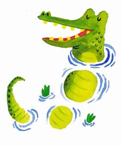 Aesthetic Crocodile In Water paint by numbers