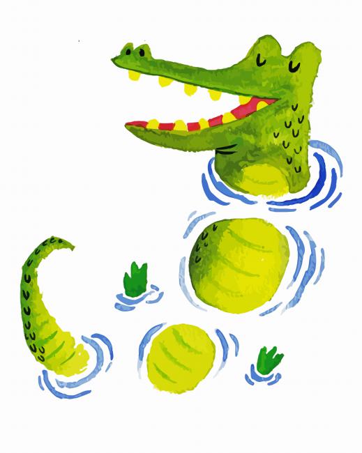 Aesthetic Crocodile In Water paint by numbers