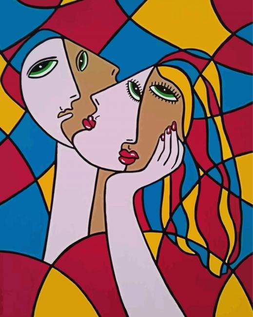 Aesthetic Woman Cubism paint by numbers