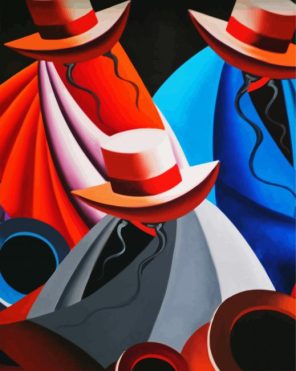Aesthetic Cubism Men With Hats paint by numbers