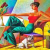Aesthetic Cubism Woman And Dog paint by numbers