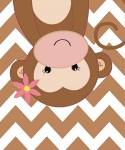 Aesthetic Cute Monkey paint by numbers