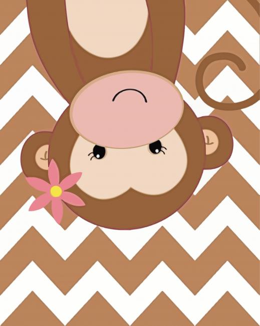 Aesthetic Cute Monkey paint by numbers