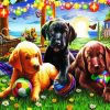 Cute Puppies Animals paint by numbers