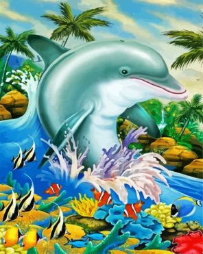 Aesthetic Dophins Art paint by numbers