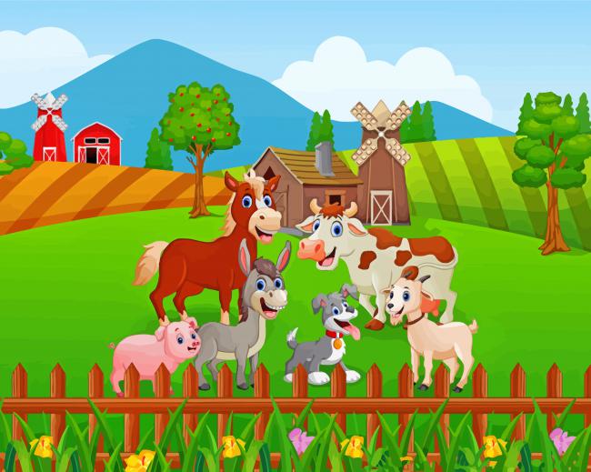 Aesthetic Farm And Animals paint by numbers