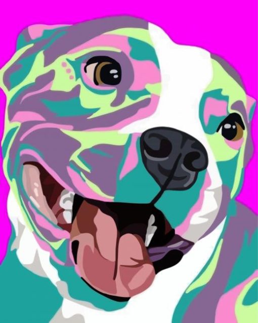 Aesthetic Pitbull Dog paint by number