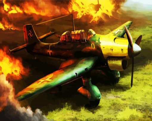 Stuka Plane paint by numbers