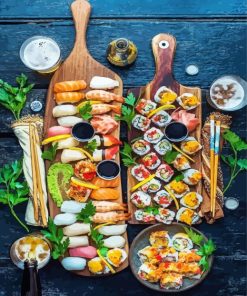Aesthetic Sushi Food paint by number