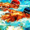 Swimmers In Swimming Competition paint by numbers