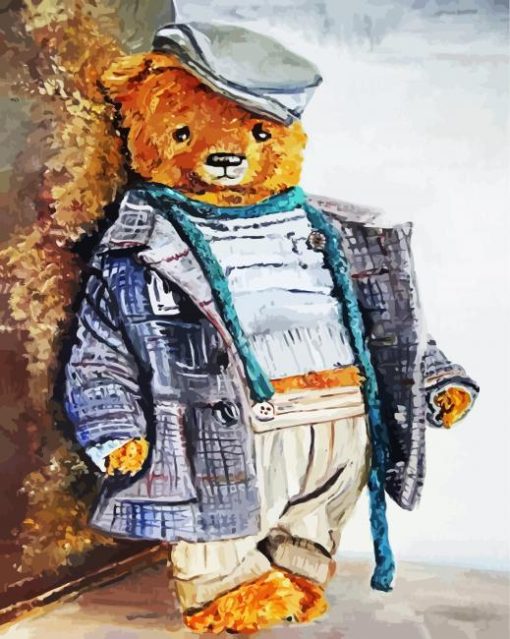 Teddy Bear With Hat paint by numbers