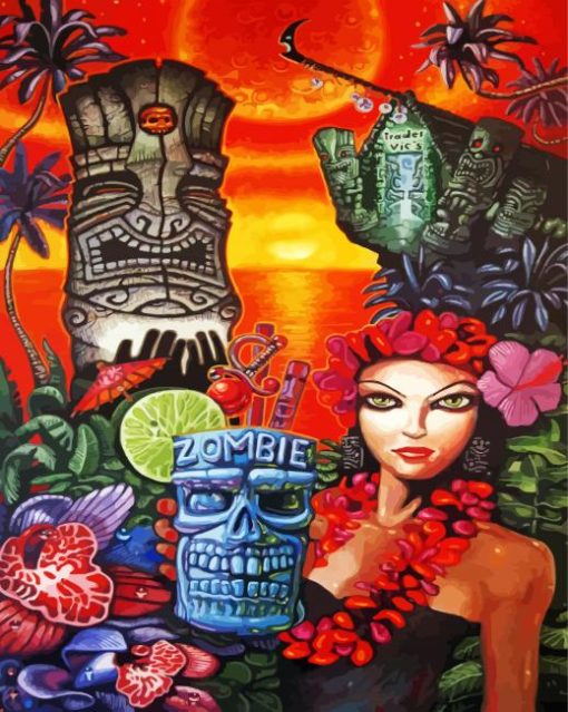 Tiki Woman Art paint by numbers