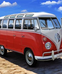 Aesthetic Volkswagen Campervan paint by numbers