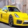 Aesthetic Yellow Cayman Porsche paint by numbers