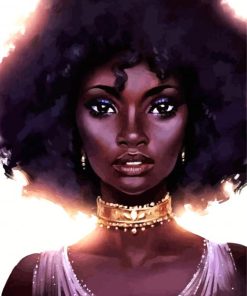 Aesthetic Afro Black Girl paint by numbers