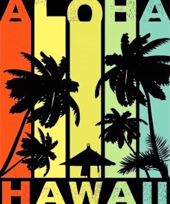 Colorful Aloha Poster Art paint by numbers