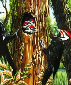 Woodpeckers paint by number