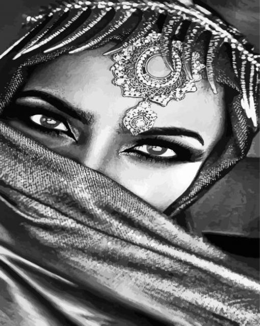 Arabic Woman With Headdress paint by numbers