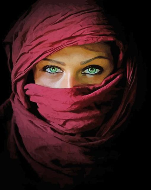 Aesthetic Arabic Woman With A Scarf paint by numbers